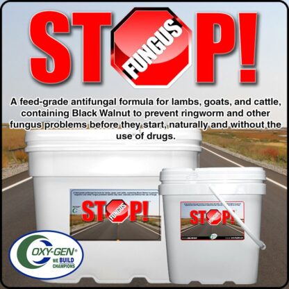 Stop! Livestock Supplement Is A Feed-Grade Antifungal Formula For Livestock, Containing Black Walnut To Prevent Ringworm And Other Fungus Problems.ade Antifungal Formula For Lambs, Goats, And Cattle, Containing Black Walnut To Prevent Ringworm And Other Fungus Problems. Naturally And Drug-Free!