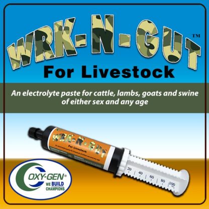 Wrk-N-Gut Livestock Supplement Addresses Bloating Issues, Levels The Top On Tight Animals, Gets Animal “Back On Their Toes”, Gives More Freedom Of Movement.